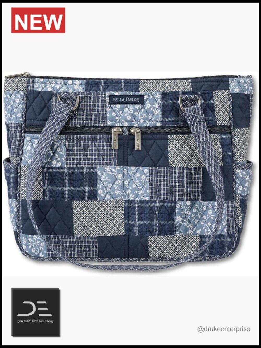 Everyday Tote | Lightweight Quilted Cotton Shoulder Bag with Multiple Pockets